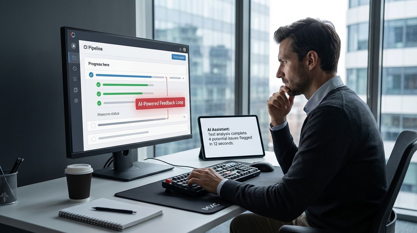 Fejlesztő CI környezetben AI tesztelési visszajelzést elemez