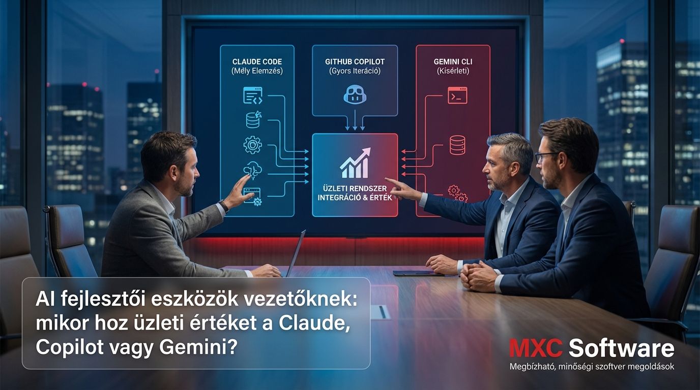AI fejlesztői eszközök vezetőknek: mikor hoz üzleti értéket a Claude, Copilot vagy Gemini?