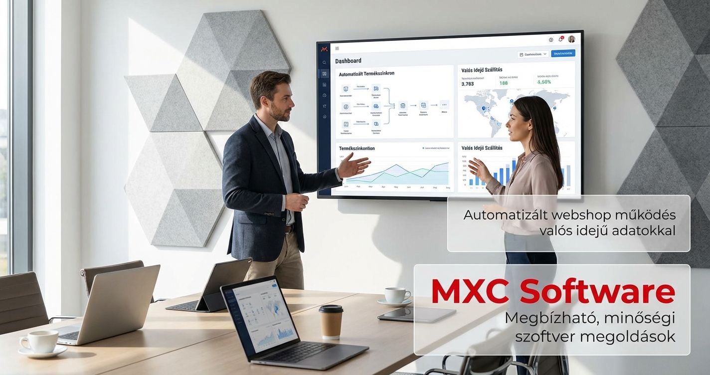 UrbanHome webshop vezetői automatizált működést áttekintő dashboard előtt